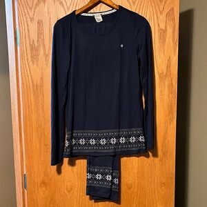 Lucky Brand Dark Blue Sleepwear Set with Decorative Trim